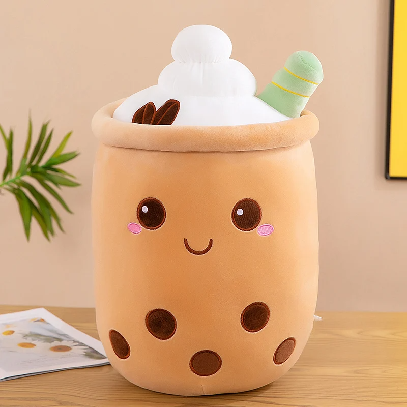 Boba Milk Tea Ice Cream Soft Plushie Pillow