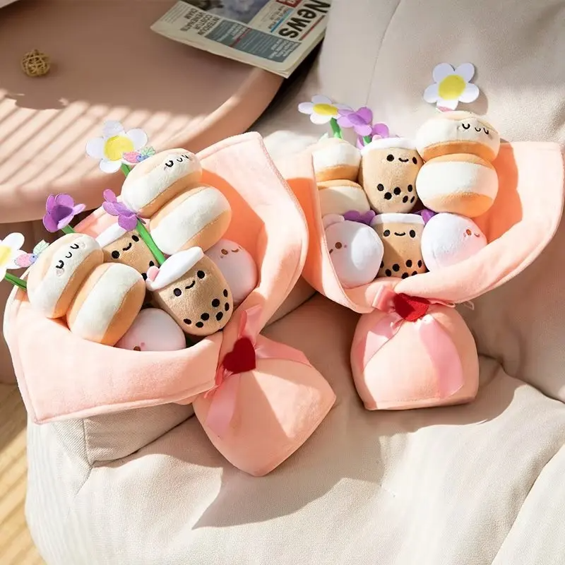 Boba Milk Tea Flower Plushie Toy Bouquet