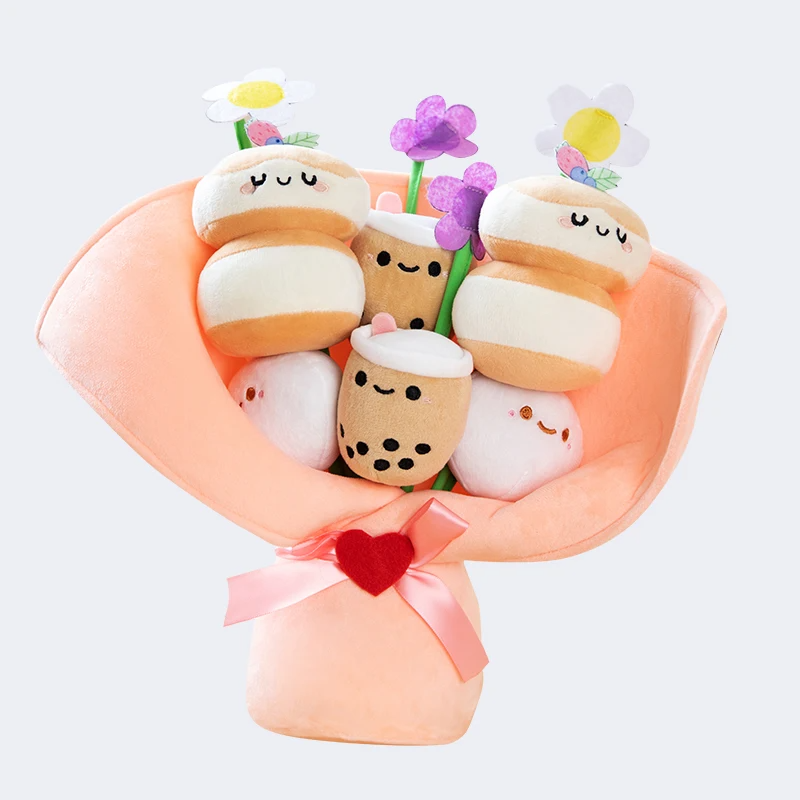 Boba Milk Tea Flower Plushie Toy Bouquet