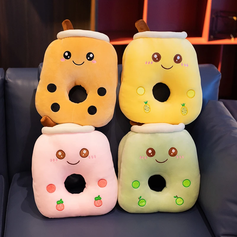 Boba Milk Tea Plush Airplane Pillow Plushie Headrest Handwarmer