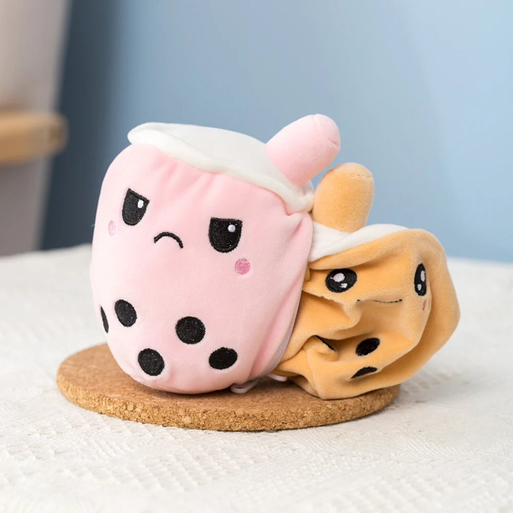 Cute Reversible Boba Milk Tea Plushie Toy