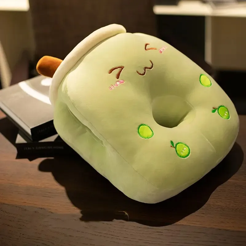 Boba Milk Tea Plush Airplane Pillow Plushie Headrest Handwarmer