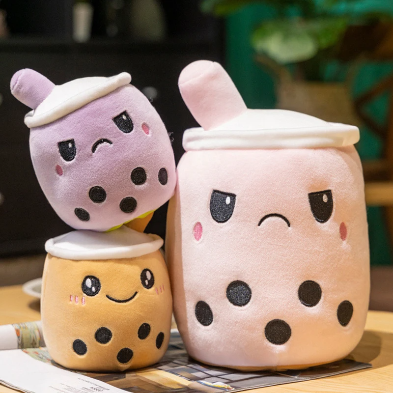 Cute Reversible Boba Milk Tea Plushie Toy