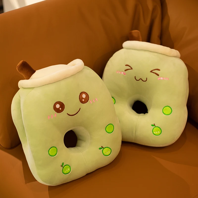 Boba Milk Tea Plush Airplane Pillow Plushie Headrest Handwarmer