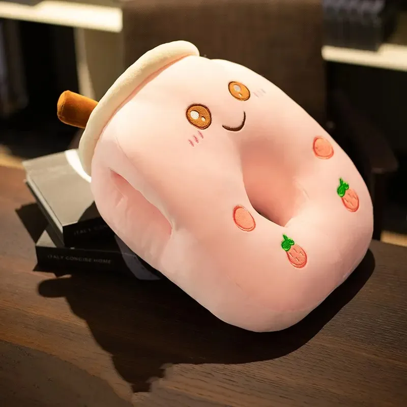 Boba Milk Tea Plush Airplane Pillow Plushie Headrest Handwarmer