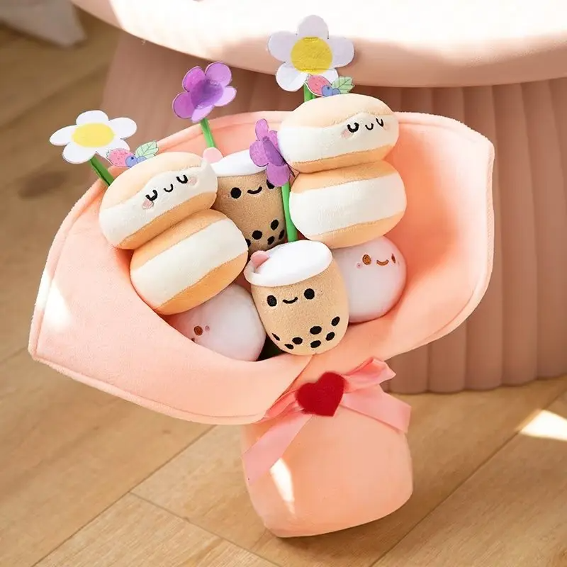 Boba Milk Tea Flower Plushie Toy Bouquet