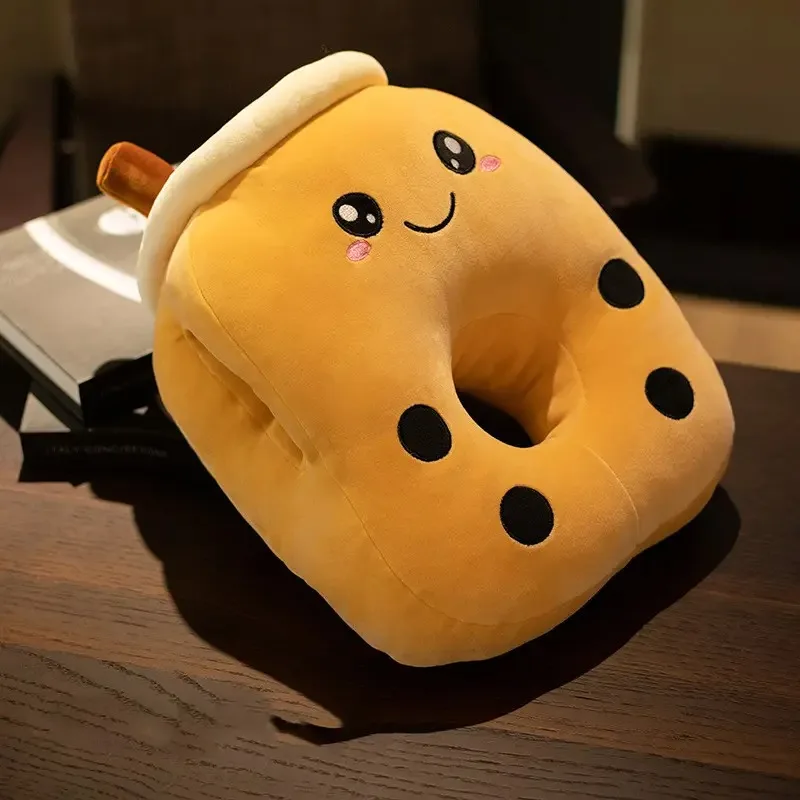 Boba Milk Tea Plush Airplane Pillow Plushie Headrest Handwarmer