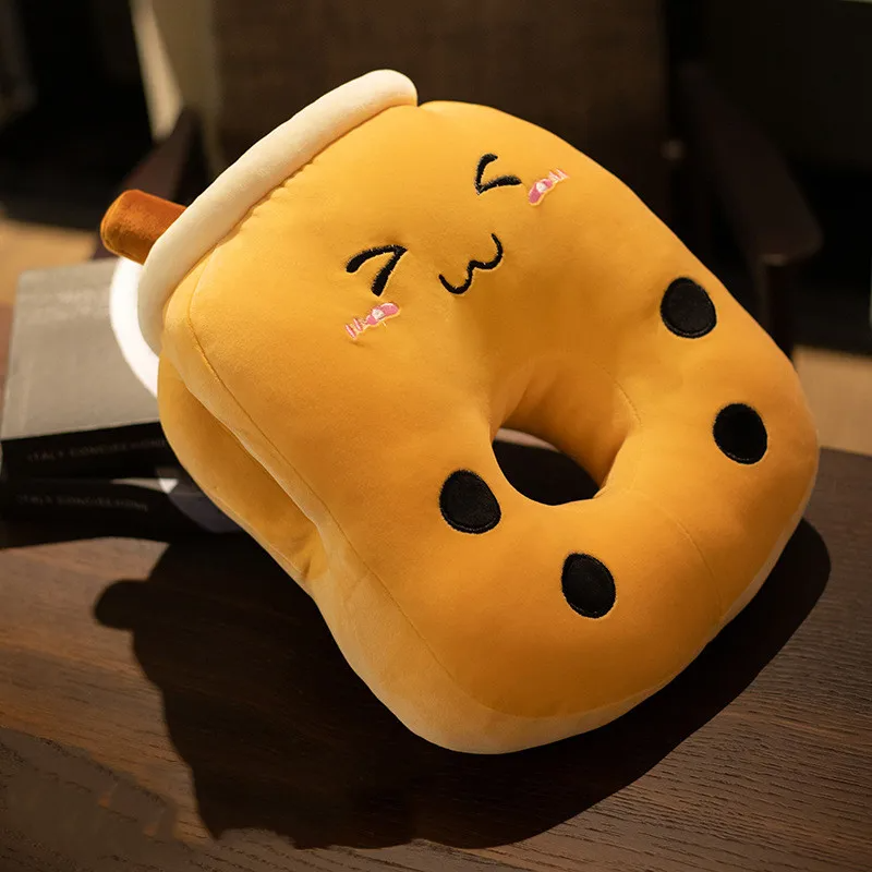 Boba Milk Tea Plush Airplane Pillow Plushie Headrest Handwarmer