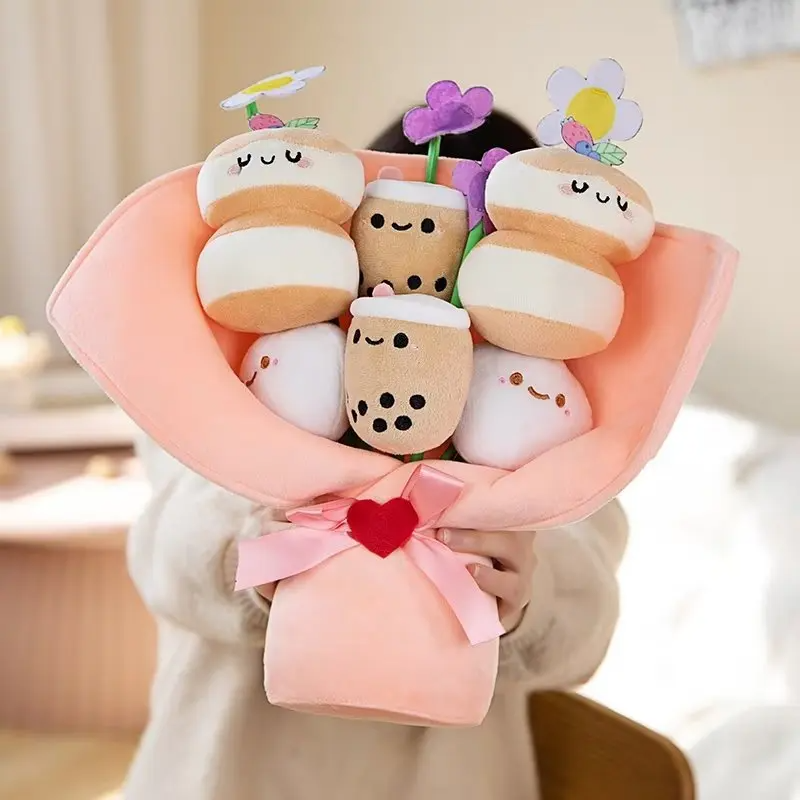 Boba Milk Tea Flower Plushie Toy Bouquet