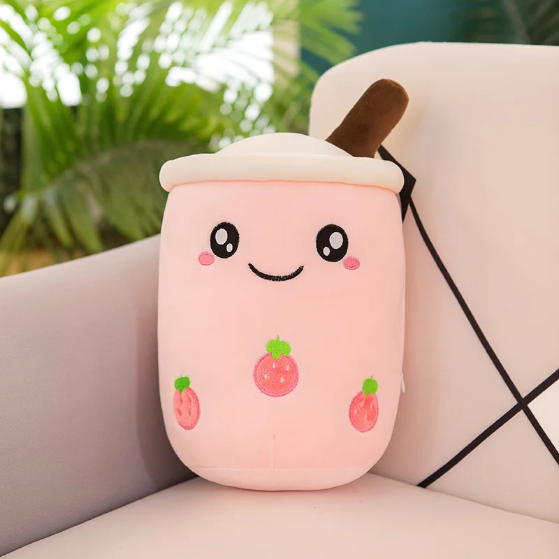 Fruit Bubble Tea Plushie Soft Pillow