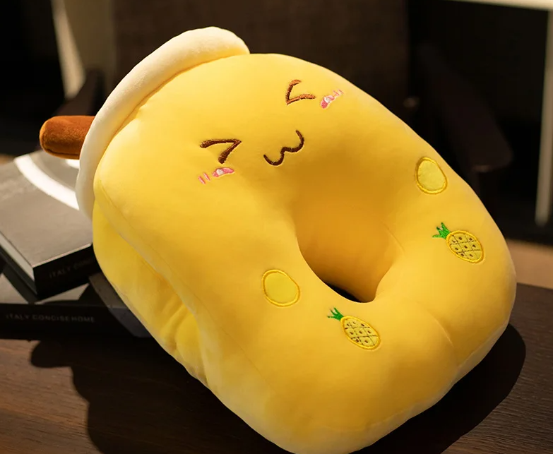 Boba Milk Tea Plush Airplane Pillow Plushie Headrest Handwarmer