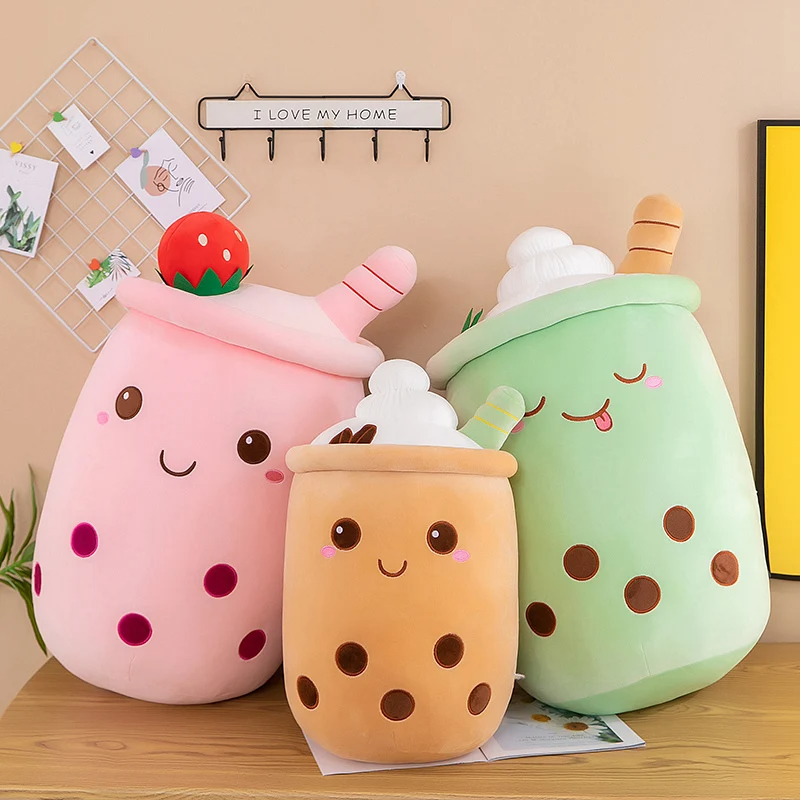 Boba Milk Tea Ice Cream Soft Plushie Pillow