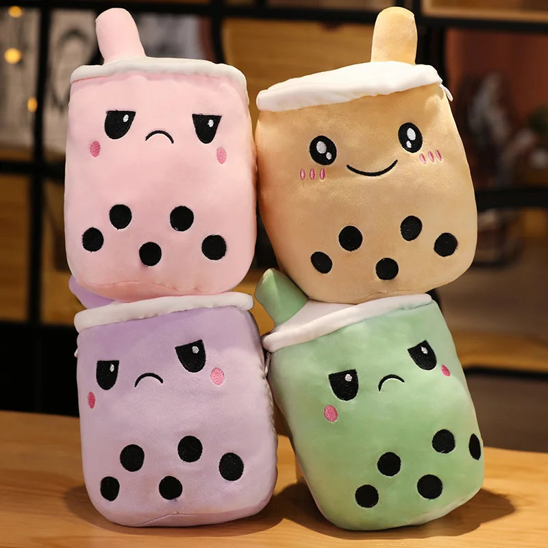 Cute Reversible Boba Milk Tea Plushie Toy