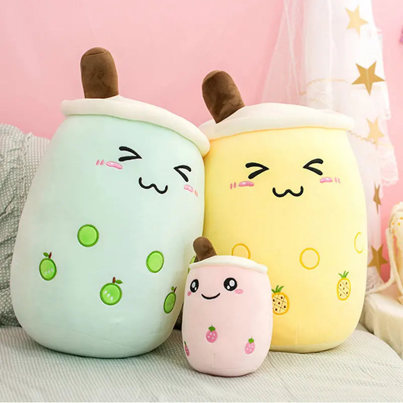 Fruit Bubble Tea Plushie Soft Pillow