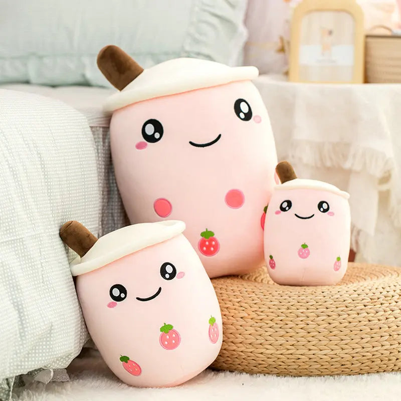 Fruit Bubble Tea Plushie Soft Pillow