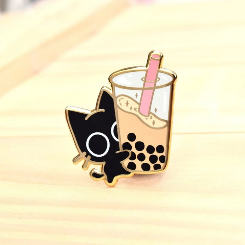 Boba Black Cat Enamel Pin