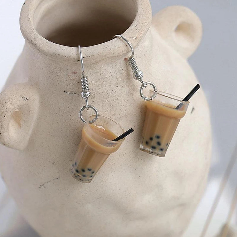 3D Bubble Tea Resin Earrings