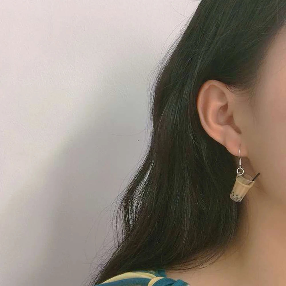 3D Bubble Tea Resin Earrings