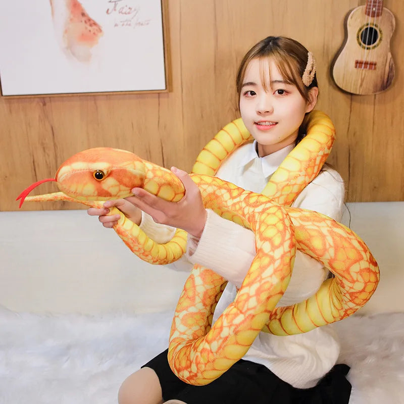 Giant Snake Toy Golden Python Stuffed Plushie