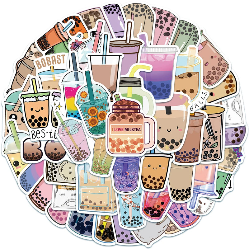 Boba Pearl Milk Tea Stickers DIY Scrapbook Decal