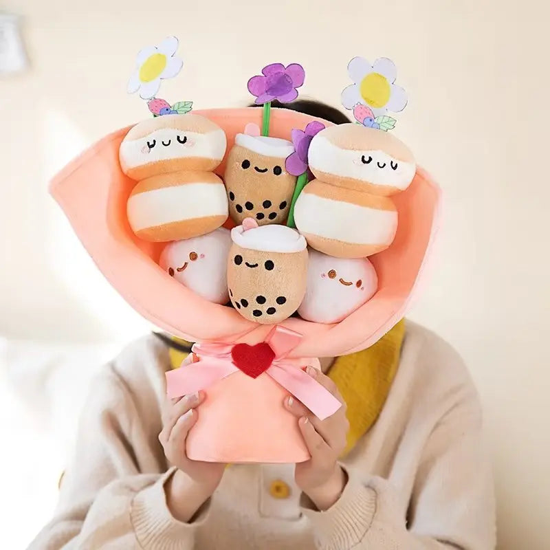 Boba Milk Tea Flower Plushie Toy Bouquet