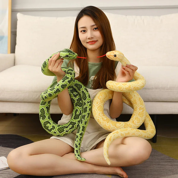 Giant Snake Toy Golden Python Stuffed Plushie