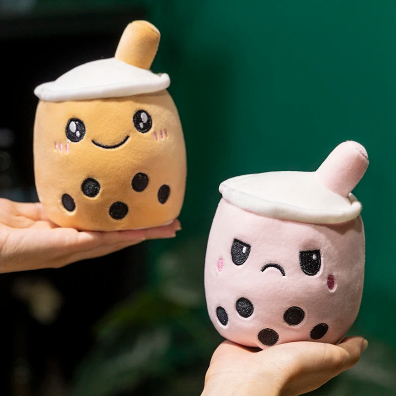 Cute Reversible Boba Milk Tea Plushie Toy