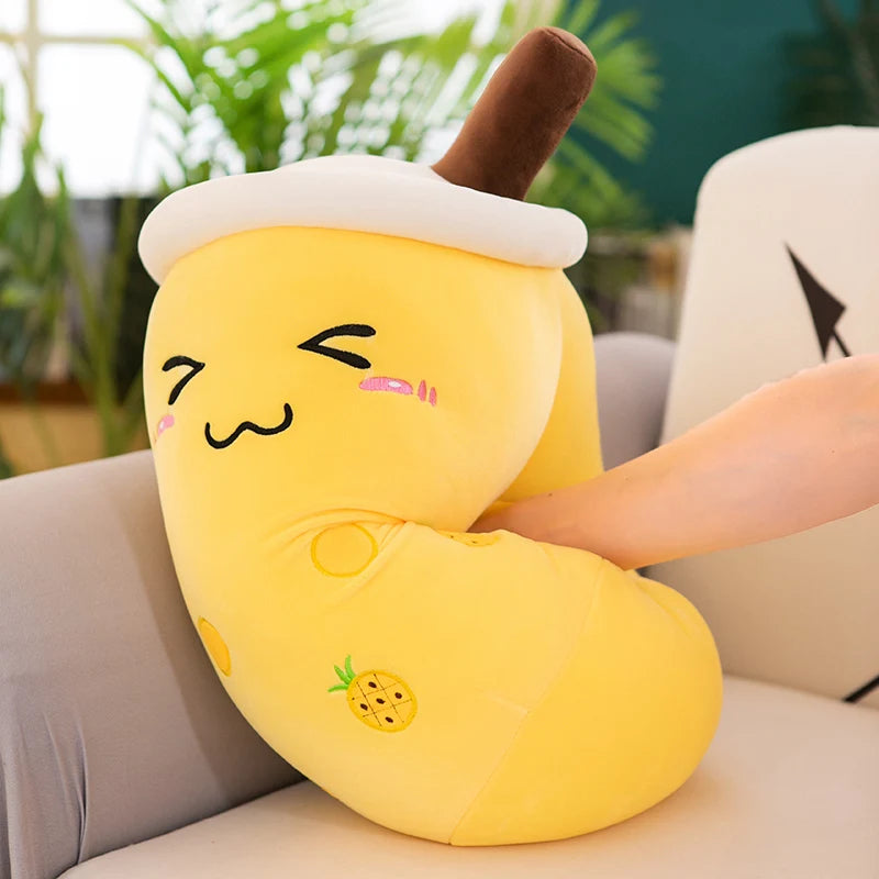 Fruit Bubble Tea Plushie Soft Pillow