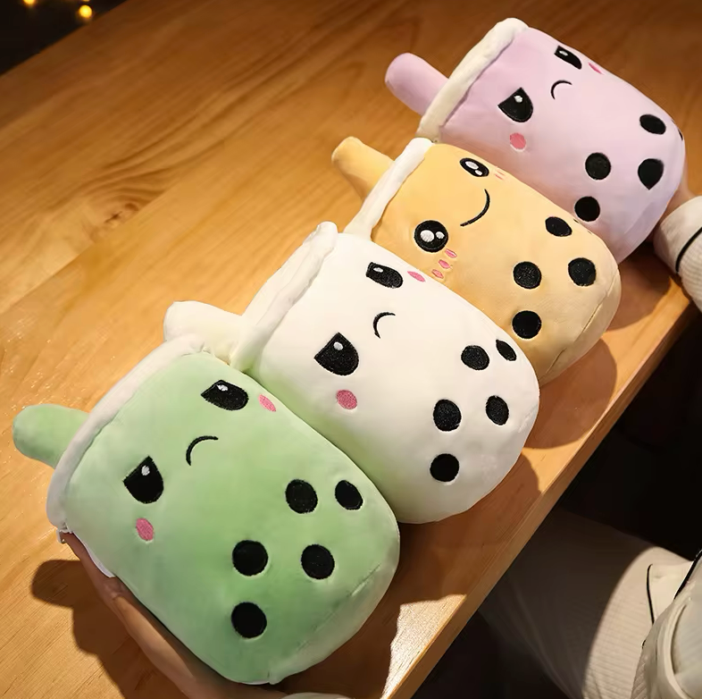 Cute Reversible Boba Milk Tea Plushie Toy