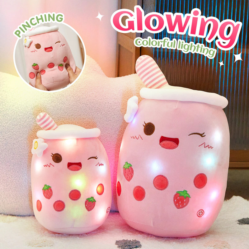 Glowing Light Up Soft Boba Milk Tea Plushie