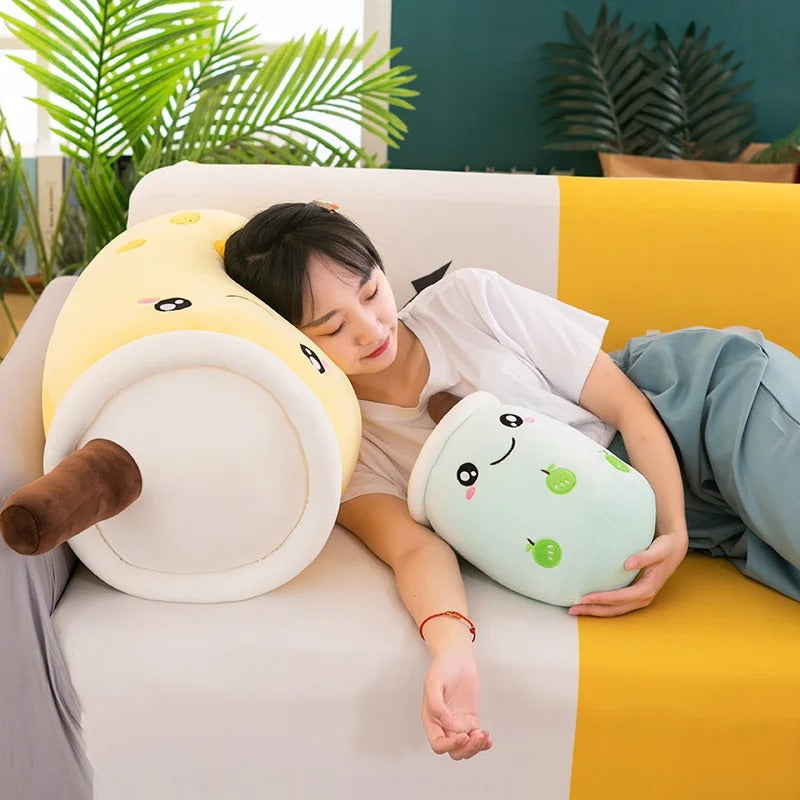 Fruit Bubble Tea Plushie Soft Pillow