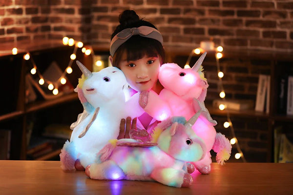 Light Up LED Unicorn Plush Stuffed Animal for Children Kids Babies