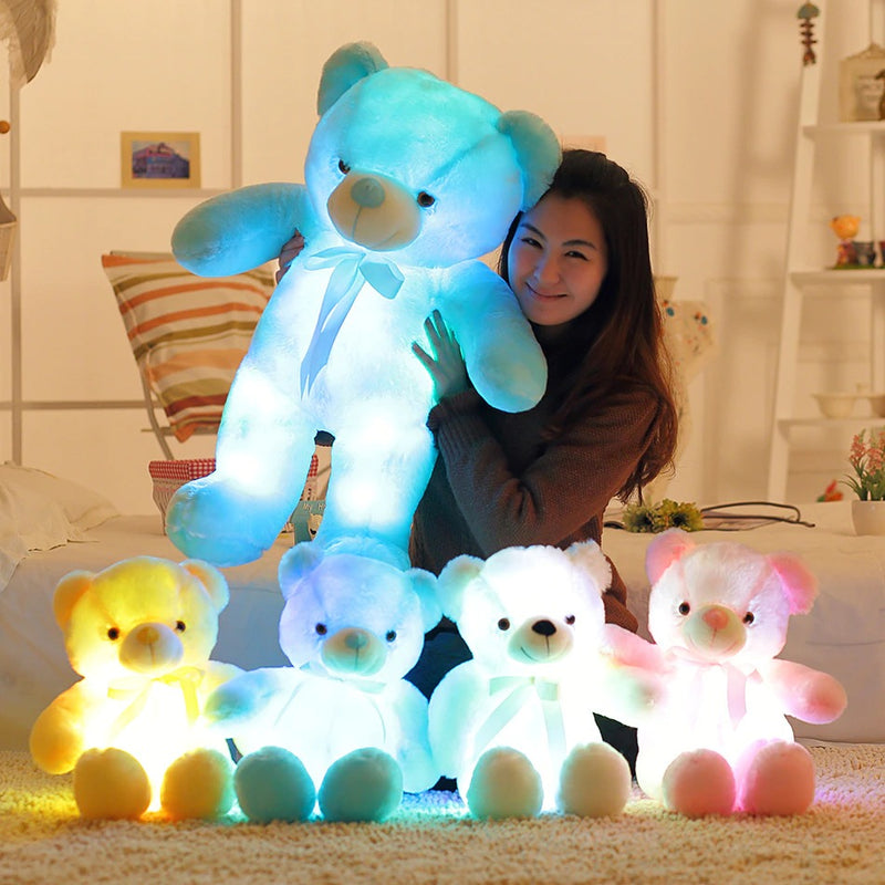Light Up LED Teddy Bear Plush Stuffed Animal for Children Kids Babies