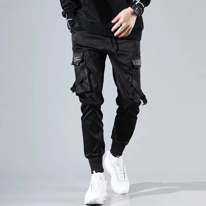 Black Harem Harajuku Joggers Cargo Pants Streetwear