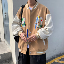 Harajuku Racer Patchwork Streetwear Varsity Baseball Bomber Jacket Windbreaker