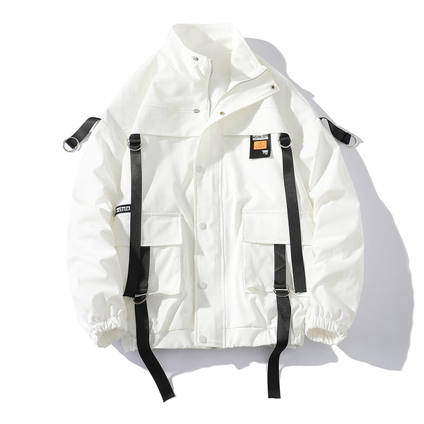 Hip Hop Tactical Techwear Cargo Jacket