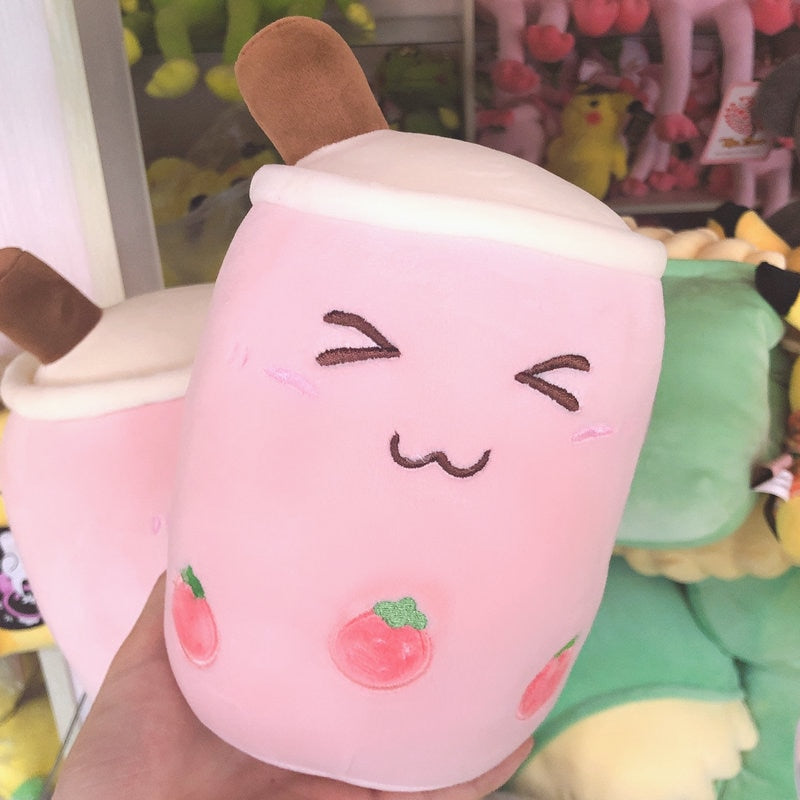35CM Cute Plush Boba Milk Tea Stuffed Teacup Pillow Soft Bubble Tea Cup  Plushie Toy Kawaii Cartoon Gift for Kids Home Decor