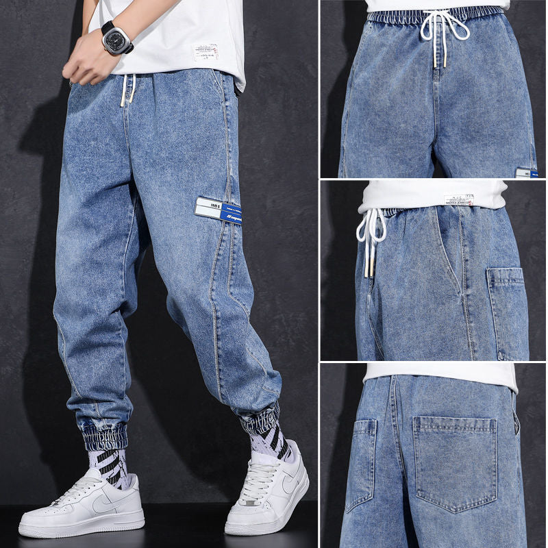 Gray Wash Cargo Pants Baggy Jean Pants