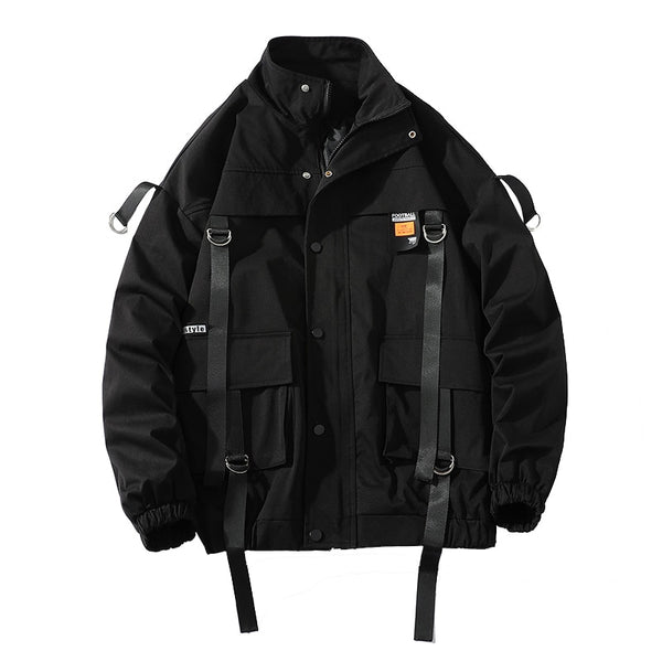 Hip Hop Tactical Techwear Cargo Jacket