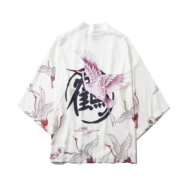 Japanese Wave Koi Print Kimono Cardigan Streetwear