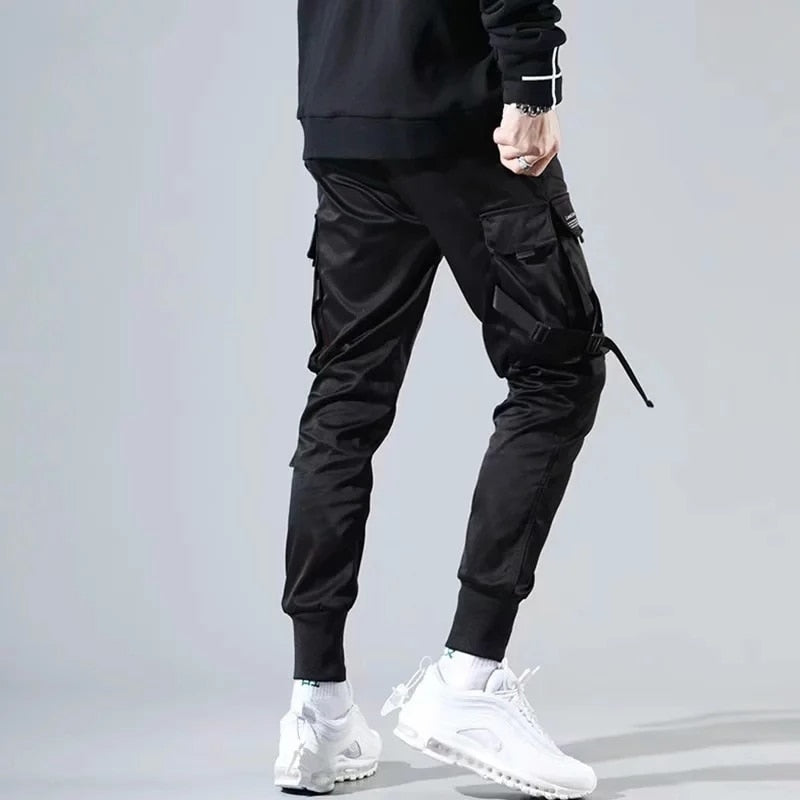 Black Harem Harajuku Joggers Cargo Pants Streetwear