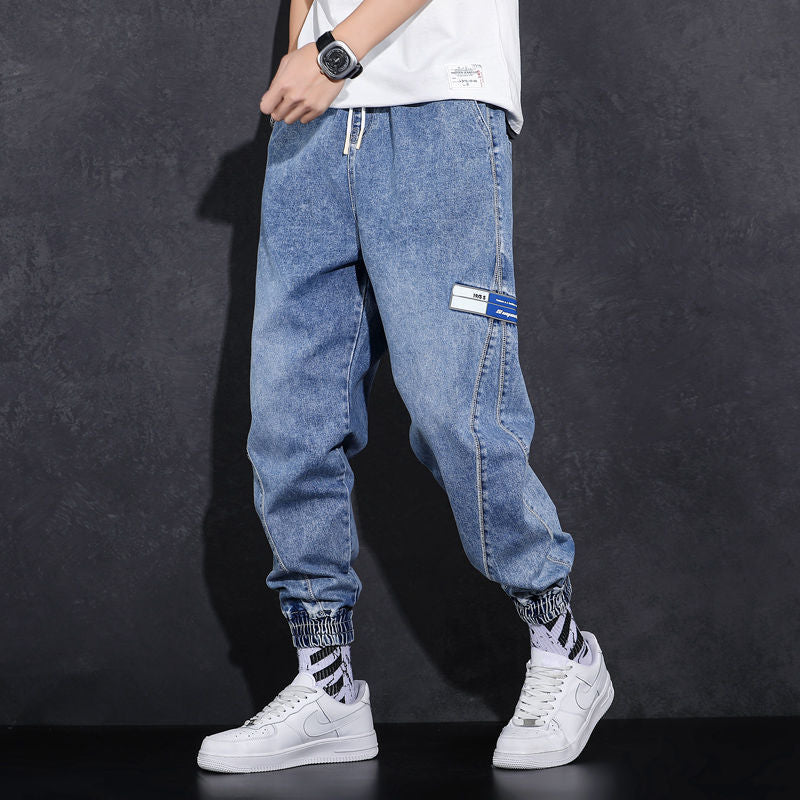 Gray Wash Cargo Pants Baggy Jean Pants