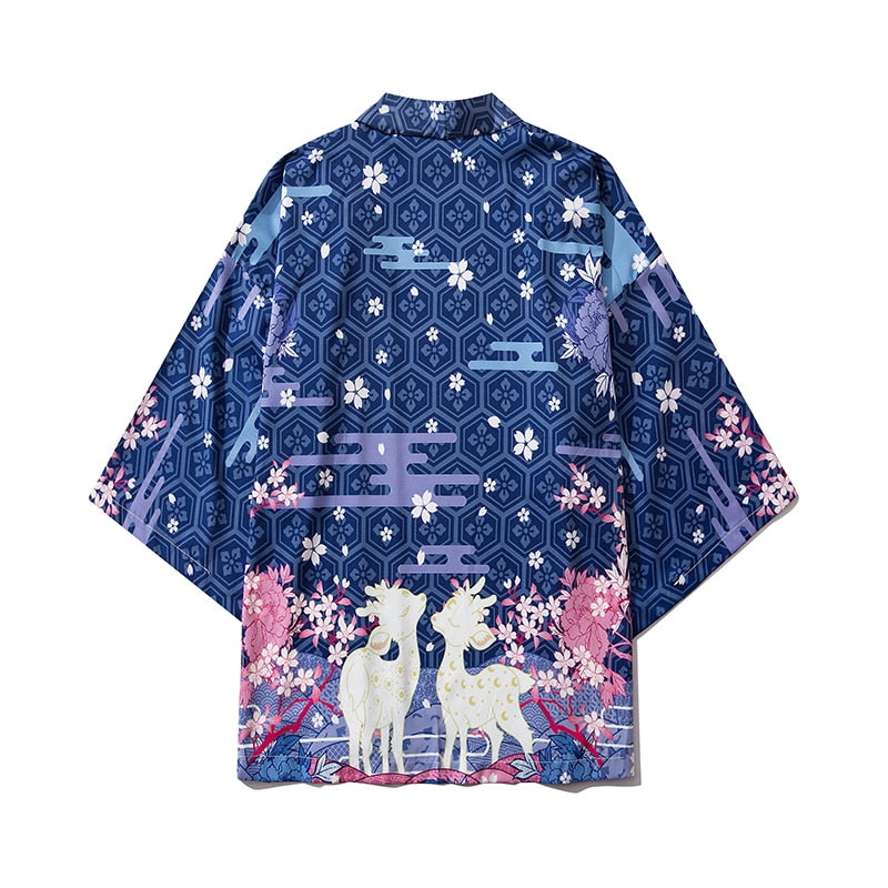 Japanese Wave Koi Print Kimono Cardigan Streetwear