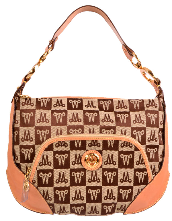 Handmade Genuine Leather Abstract Checker Purse Trim Luxury Designer Crossbody Satchel Brown Handbag