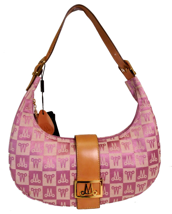 Handmade Genuine Leather Abstract Checker Purse Trim Luxury Designer Crossbody Satchel Pink Handbag
