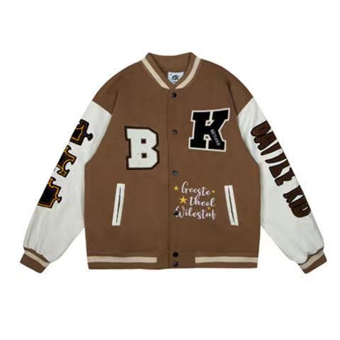 Retro Quilted Embroidered Varsity Baseball Jacket