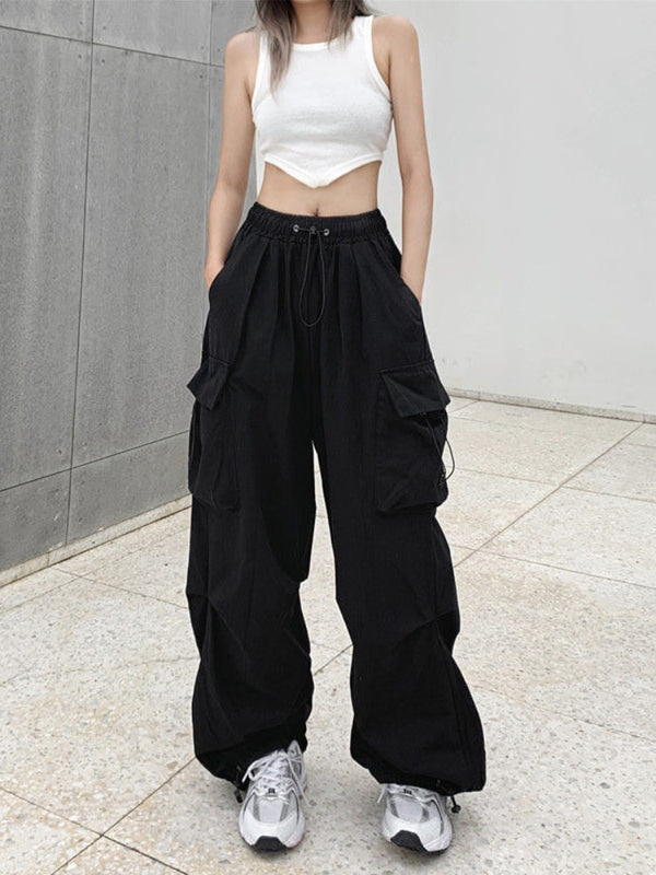 Streetwear Techwear Harajuku Parachute Wide Leg Cargo Pants