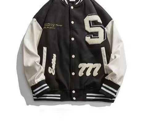 Retro Quilted Embroidered Varsity Baseball Jacket