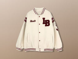 Embroidered 3D Fleece Letter Streetwear Baseball Bomber Jacket