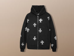 Harajuku Cross Rhinestone Grunge Hoodie